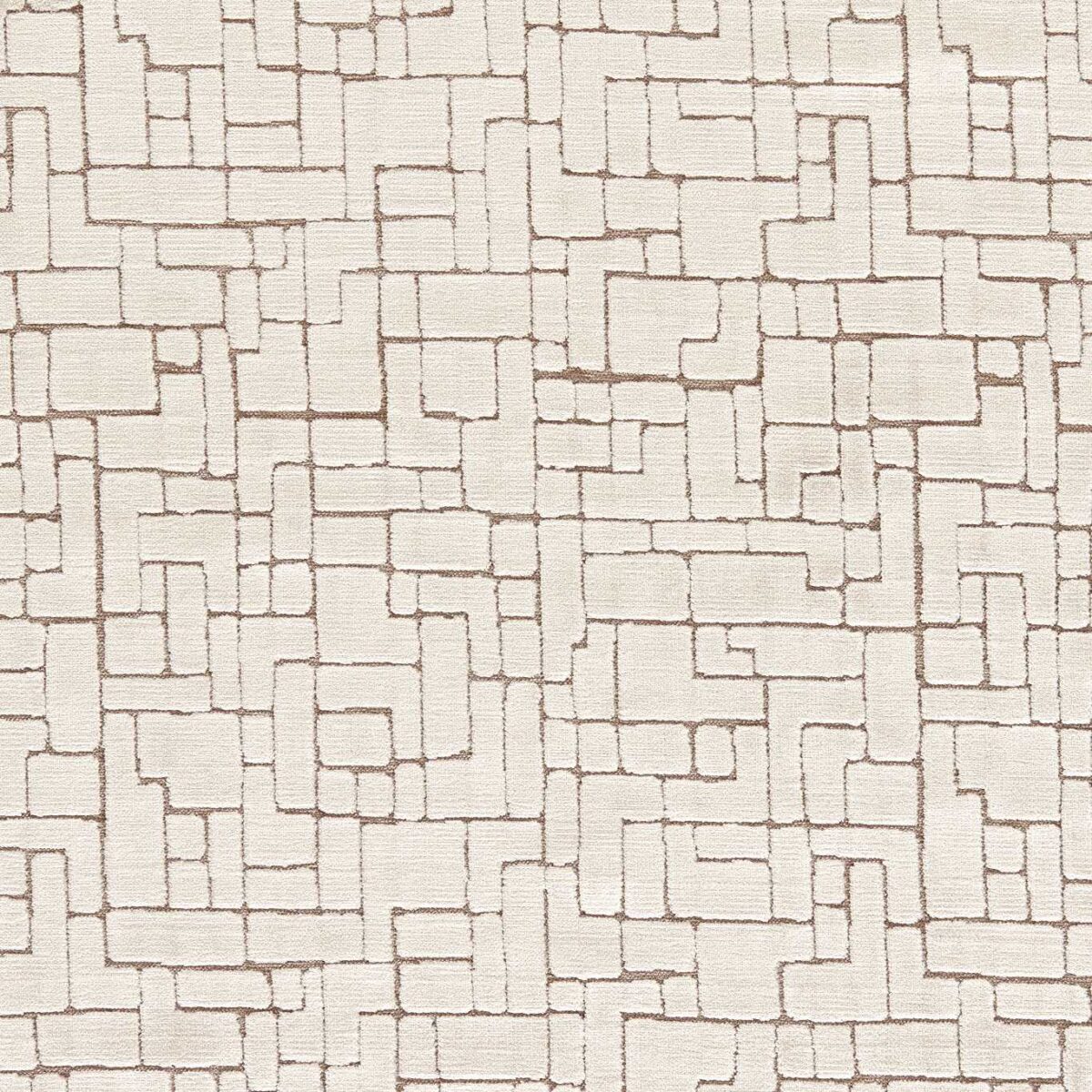 Kupka Fabric - Ivory by white geometric velvet-chenille fabric from Clarke & Clarke