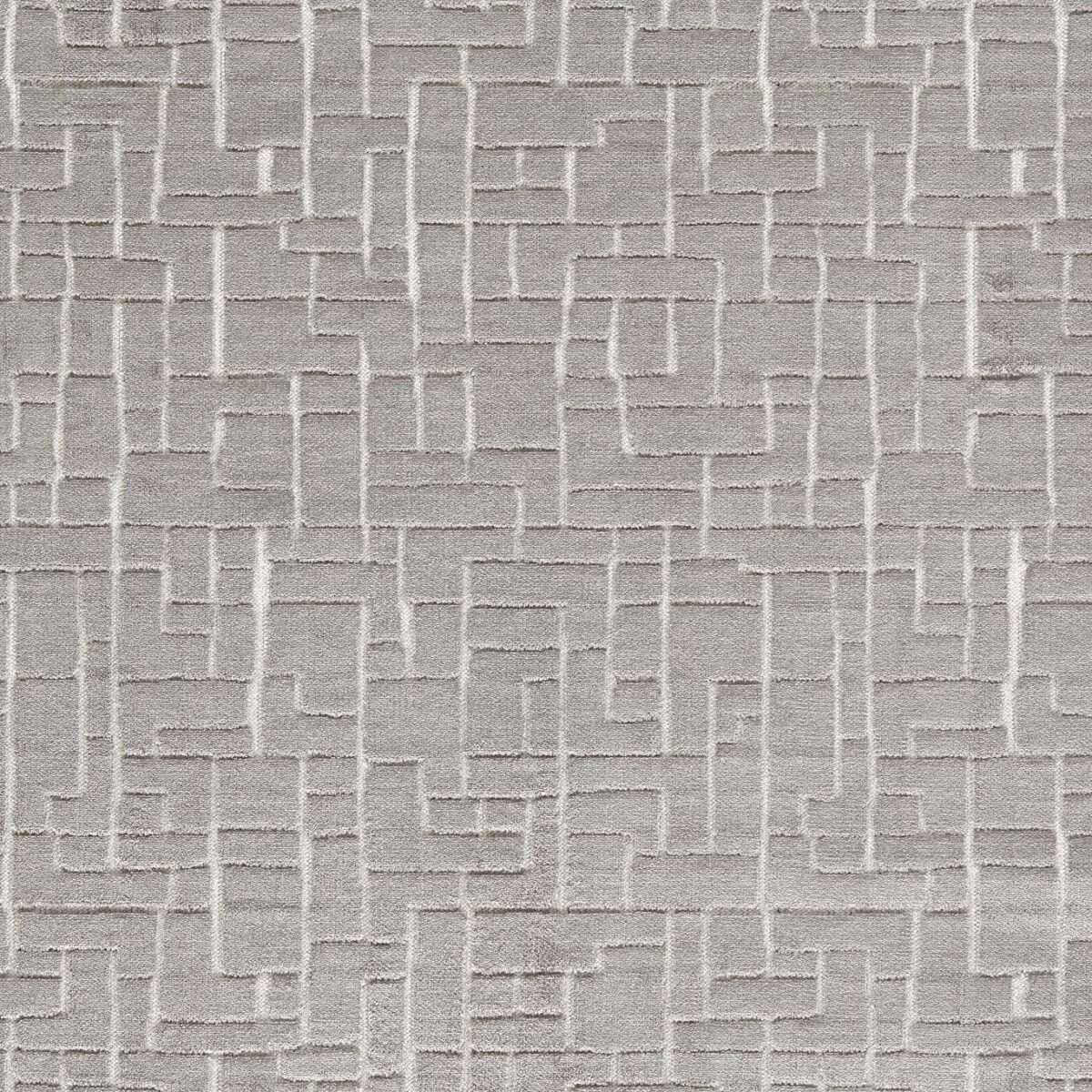 Kupka Fabric - Slate by black-grey geometric velvet-chenille fabric from Clarke & Clarke