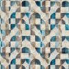 blue geometric velvet-chenille fabric from Clarke & Clarke