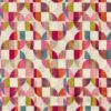 red geometric velvet-chenille fabric from Clarke & Clarke