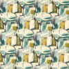 green contemporary printed fabric from Clarke & Clarke