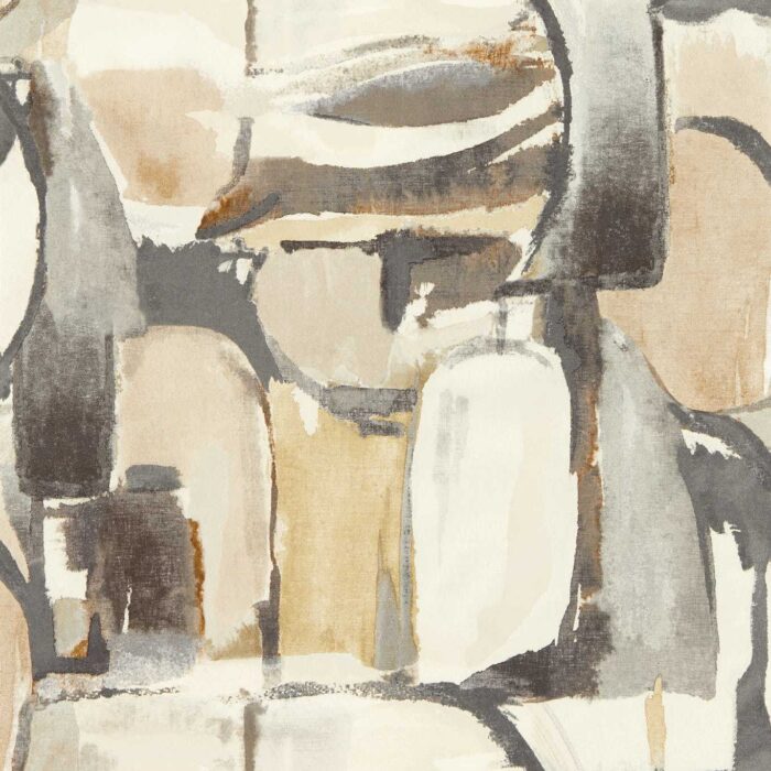 Figura Wallpaper - Linen / Charcoal fabric swatch W0180/02
