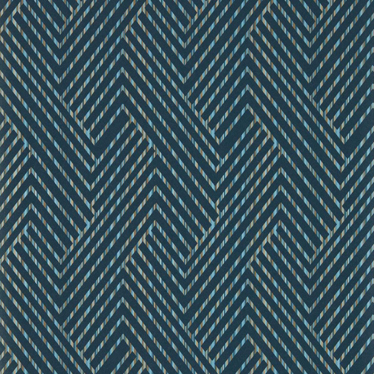Grassetto Wallpaper - Midnight by blue geometric wallpaper from clarke & clarke