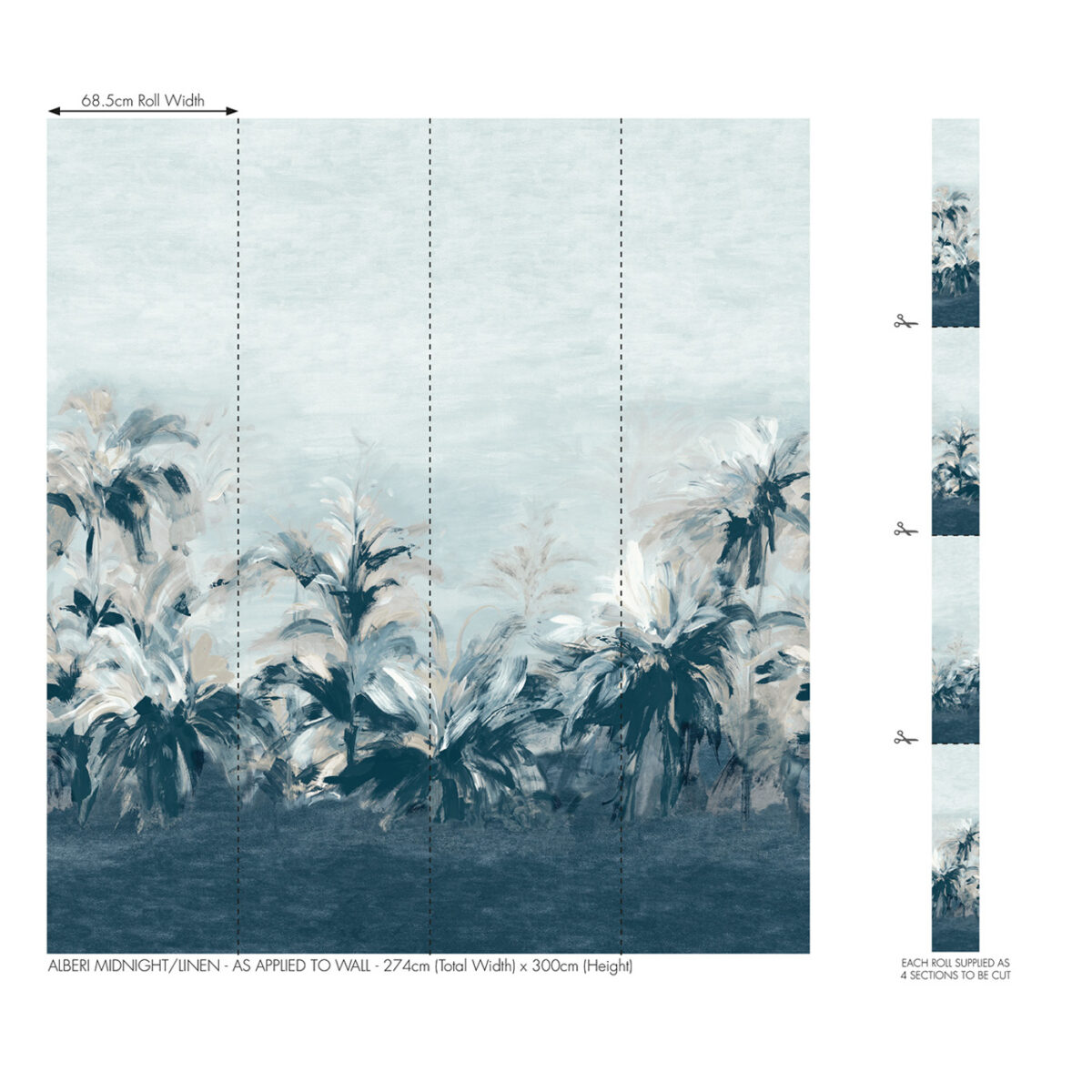 Alberi Wallpaper - Midnight / Linen Banner by Alberi Wallpaper - Midnight / Linen Banner from