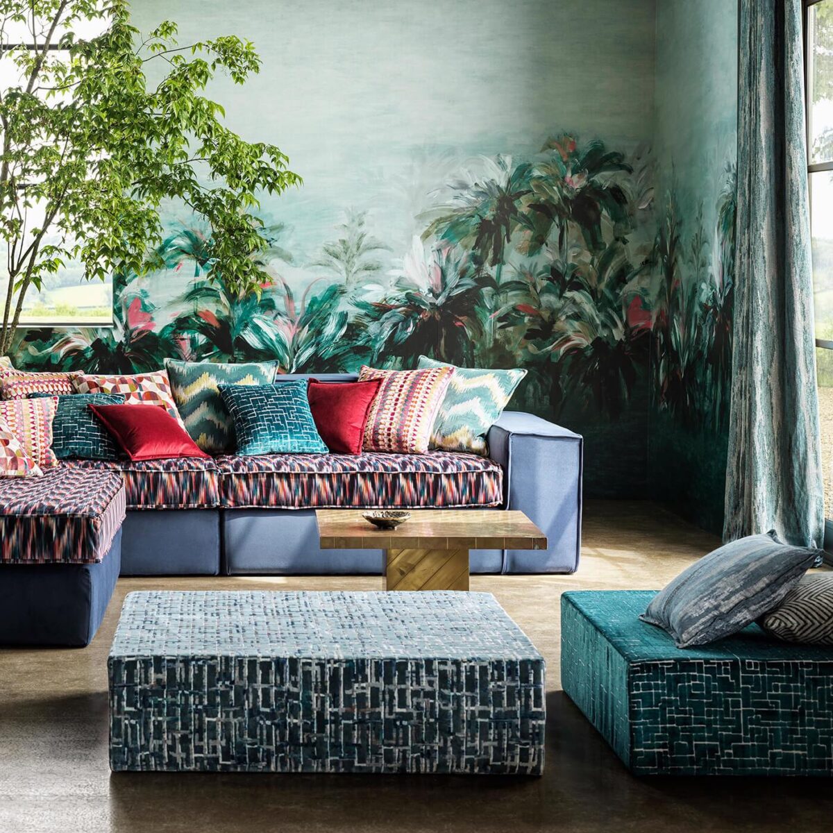 Alberi Wallpaper - Teal / Fuchsia Banner by Alberi Wallpaper - Teal / Fuchsia Banner from