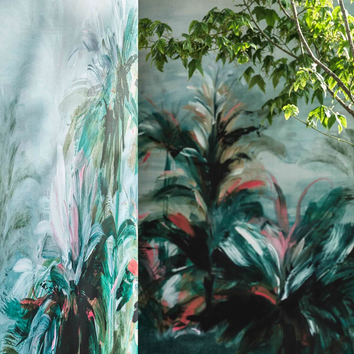 Alberi Wallpaper - Teal / Fuchsia Banner by Alberi Wallpaper - Teal / Fuchsia Banner from
