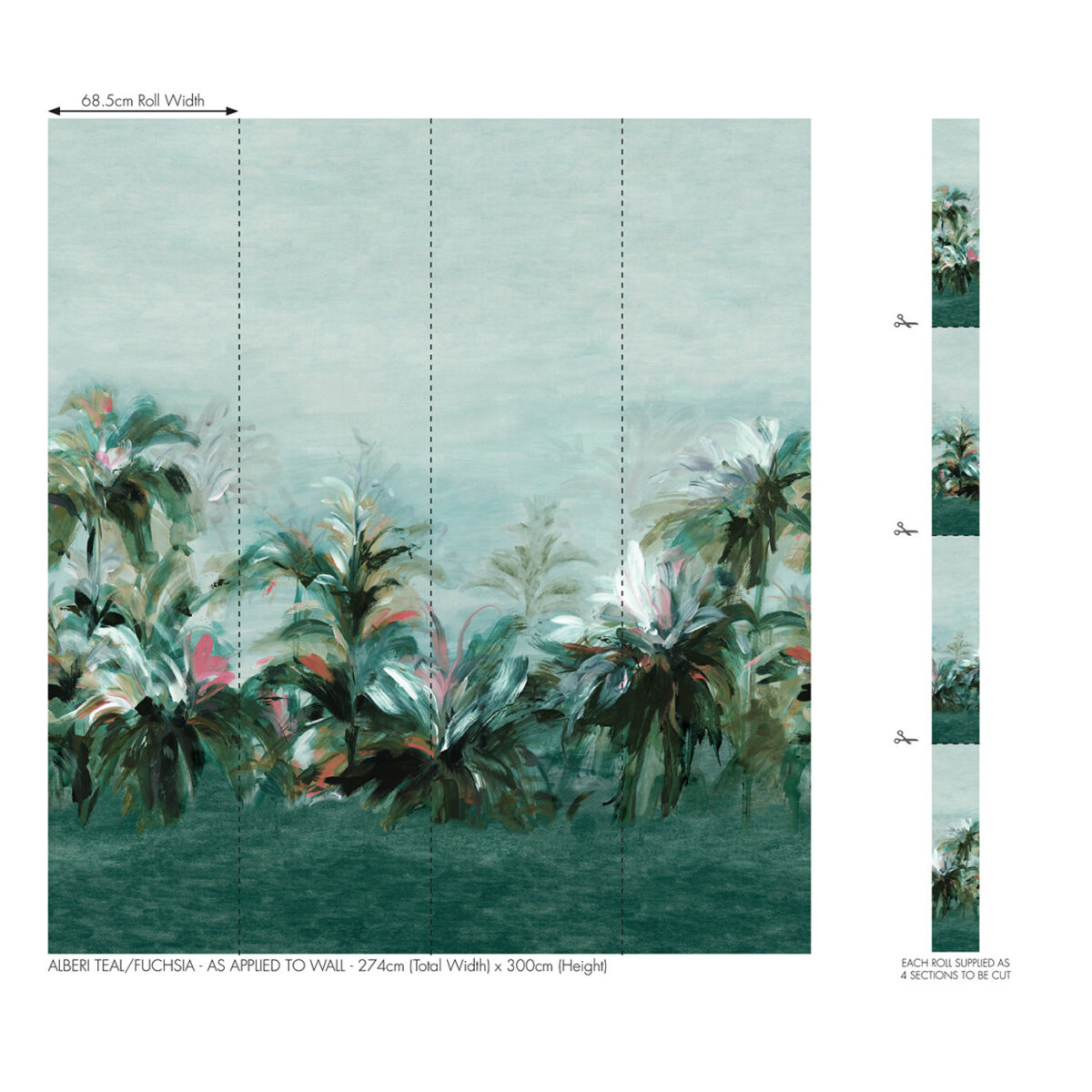Alberi Wallpaper - Teal / Fuchsia Banner by Alberi Wallpaper - Teal / Fuchsia Banner from
