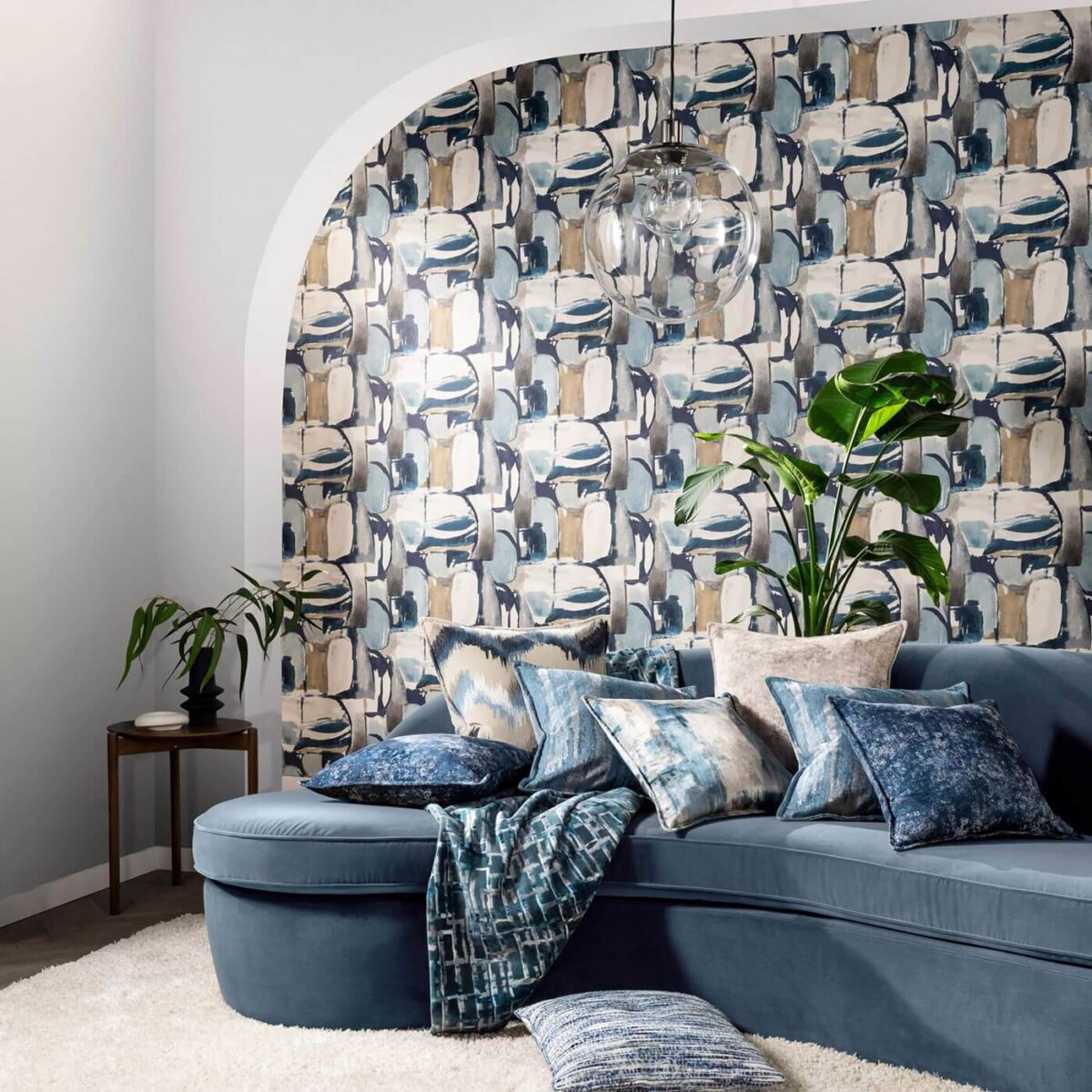 Figura Wallpaper - Denim / Linen from