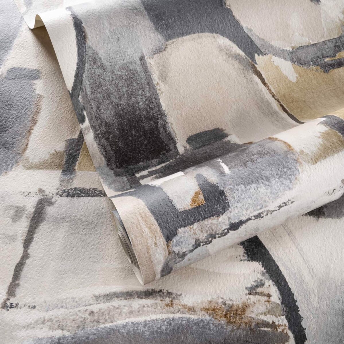 Figura Wallpaper - Linen / Charcoal by Figura Wallpaper - Linen / Charcoal from
