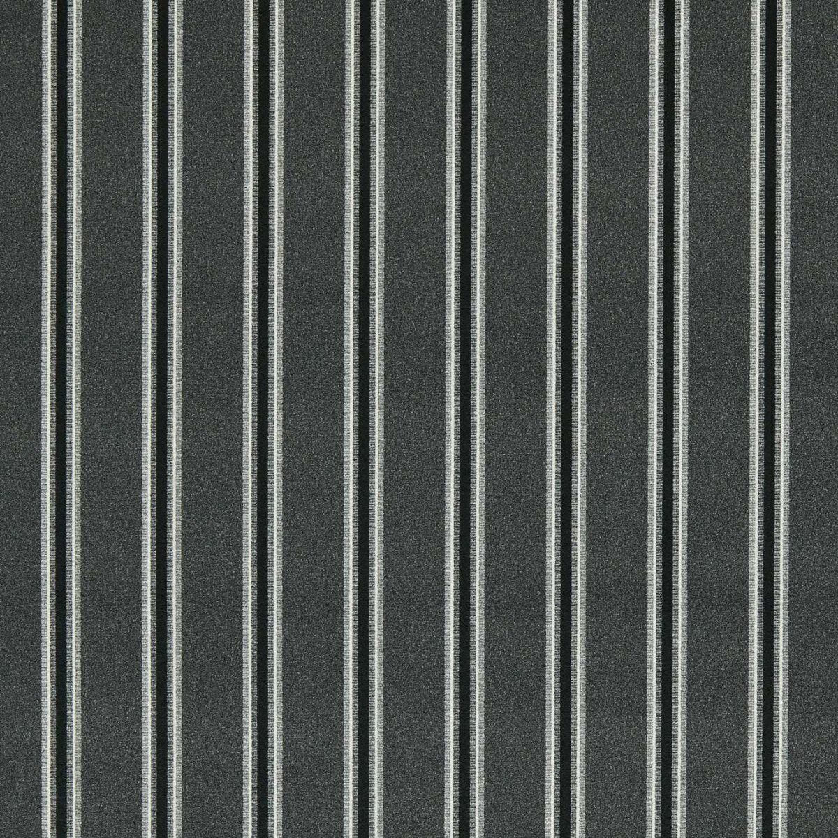 Bowfell Fabric - Ebony by black-grey striped velvet-chenille fabric from Clarke & Clarke