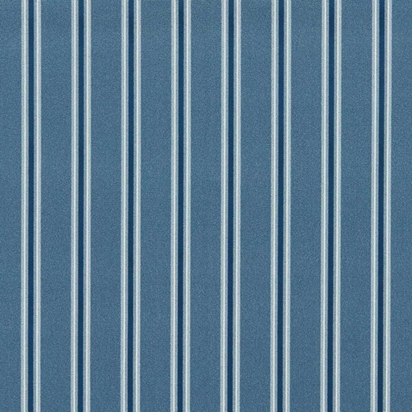 Bowfell Fabric - Indigo by blue striped velvet-chenille fabric from Clarke & Clarke