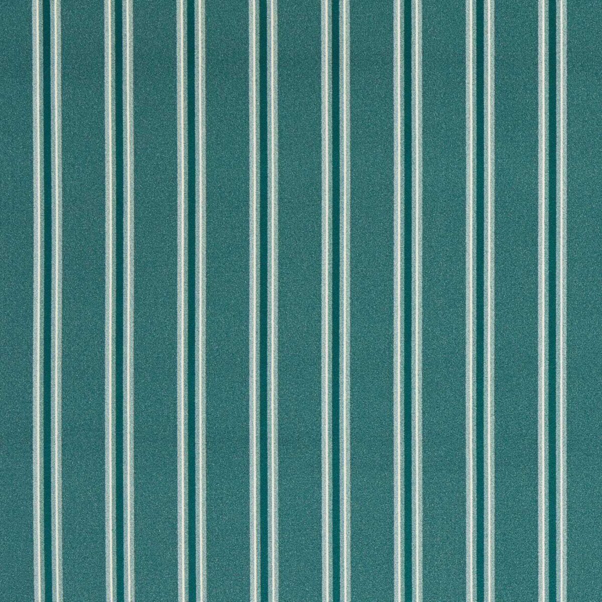 Bowfell Fabric - Teal by green striped velvet-chenille fabric from Clarke & Clarke