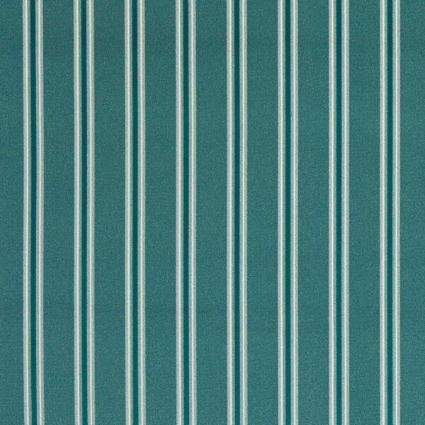 Bowfell Fabric - Teal by green striped velvet-chenille fabric from Clarke & Clarke