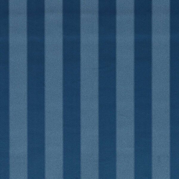 Haldon Fabric - Indigo by blue striped velvet-chenille fabric from Clarke & Clarke