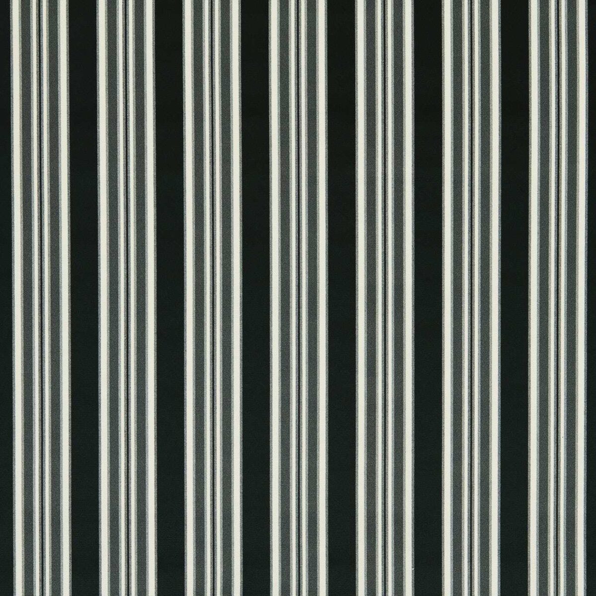 Wilmott Fabric - Ebony by black-grey striped velvet-chenille fabric from Clarke & Clarke