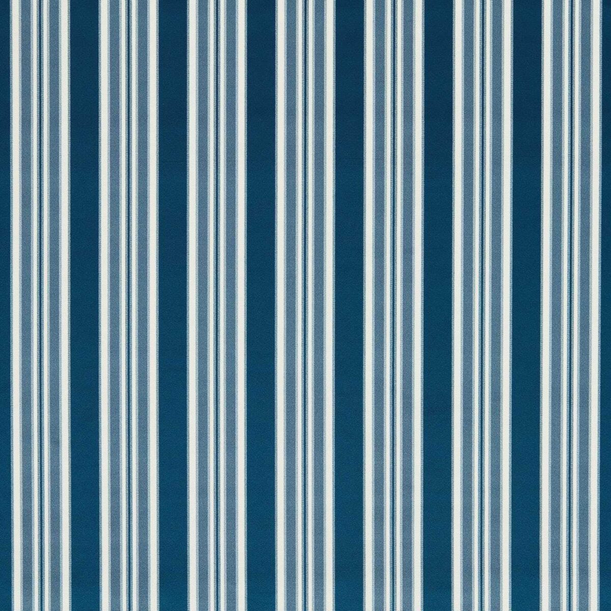 Wilmott Fabric - Indigo by blue striped velvet-chenille fabric from Clarke & Clarke