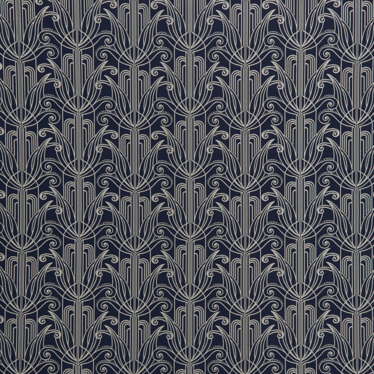 Arcadia Fabric - Blueprint by blue botanical woven fabric from iLiv