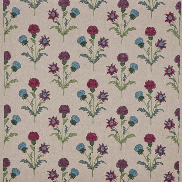 purple botanical embroideried fabric from iLiv