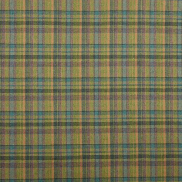 Courchevel Fabric - Fig by green checked woven fabric from iLiv