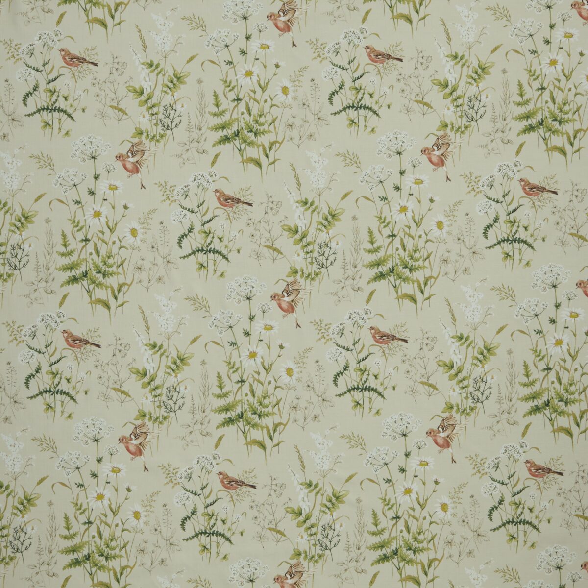 Forever Spring Fabric - Coral by green animal printed fabric from iLiv