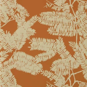 orange botanical wallpaper from harlequin