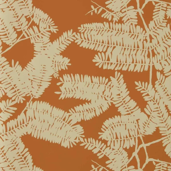Extravagance Wallcovering - Paprika by orange botanical wallpaper from harlequin