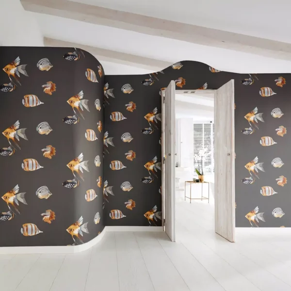 Kamanu Wallcovering - Mandarin / Fig by Kamanu Wallcovering - Mandarin / Fig from