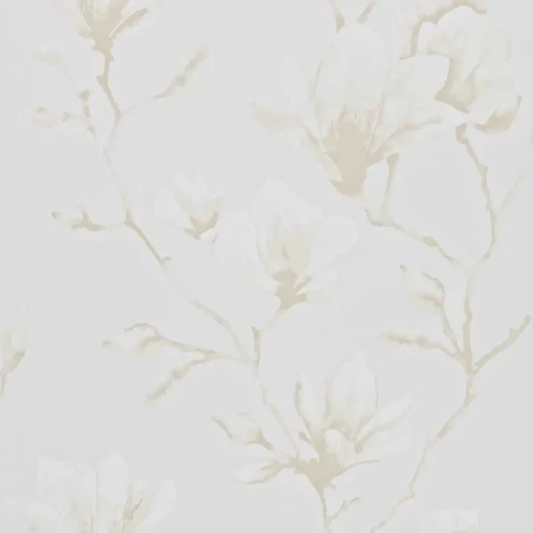Lotus Wallcovering - Pearl / Pearl by neutral botanical wallpaper from harlequin