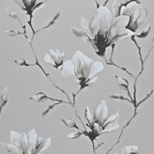 black-grey botanical wallpaper from harlequin