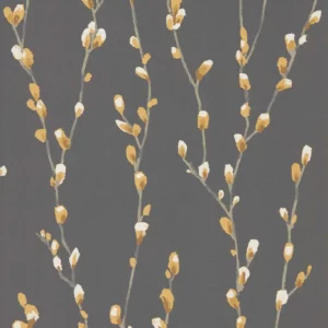 black-grey botanical wallpaper from harlequin