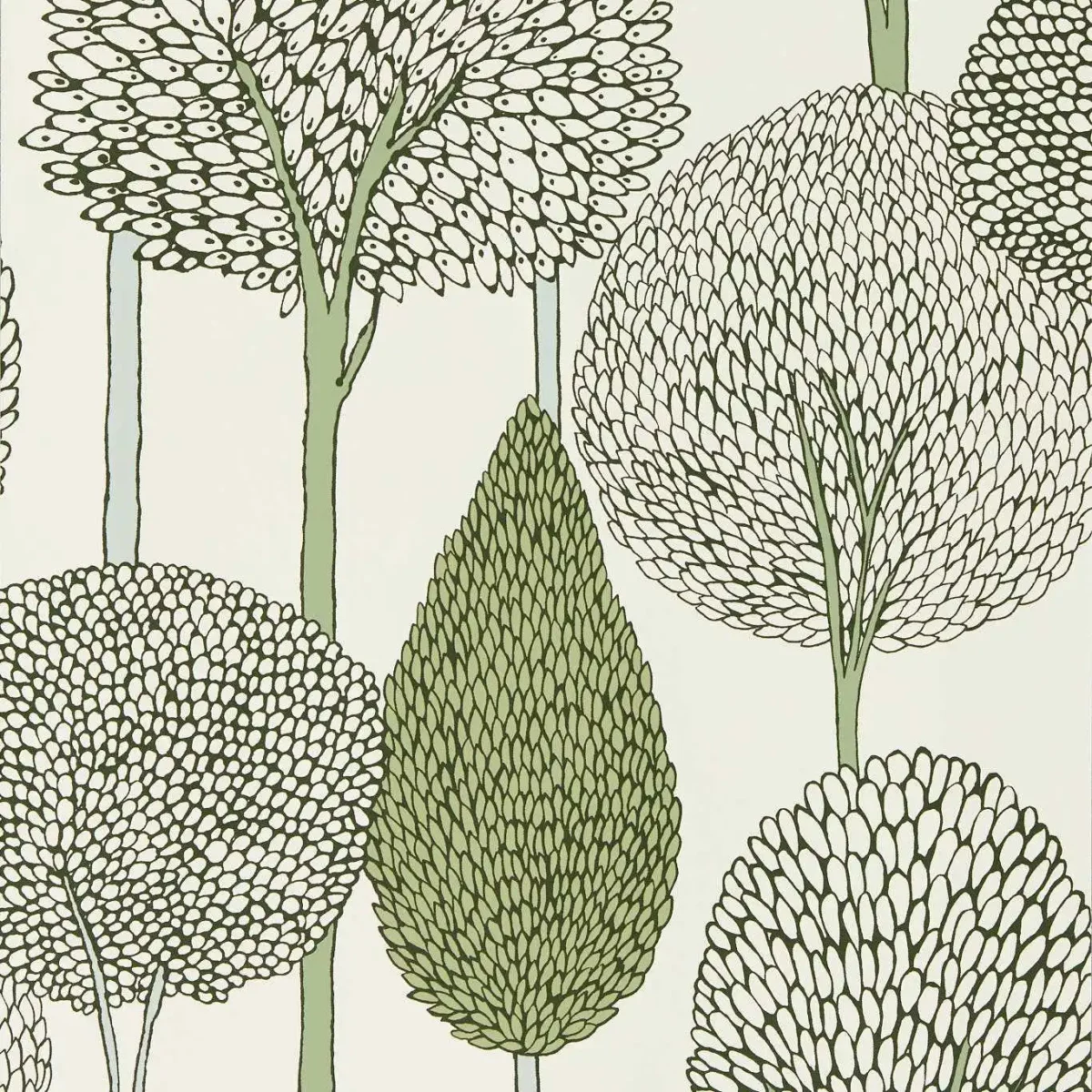 Silhouette Wallcovering - Seaglass / Forest by green botanical wallpaper from harlequin
