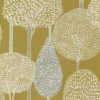 yellow botanical wallpaper from harlequin