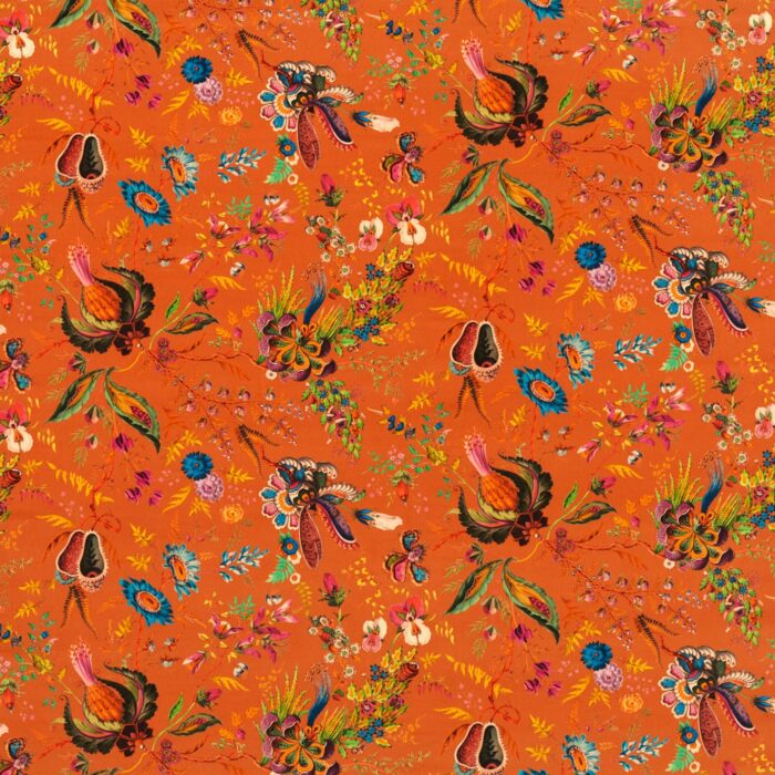 Wonderland Floral Fabric - Amber / Lapis / Ruby swatch