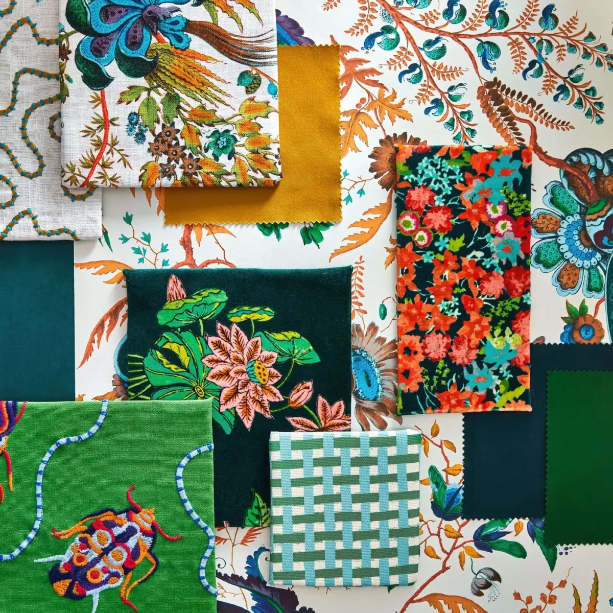 Jewel Beetles Fabric - Lapis by Jewel Beetles Fabric - Lapis from
