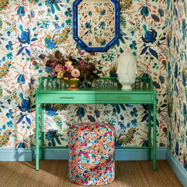 Wildflower Meadow Fabric - Rose / Emerald / Peridot from