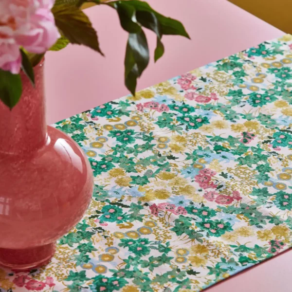 Wildflower Meadow Fabric - Rose / Emerald / Peridot from
