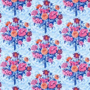 blue botanical cotton fabric from Harlequin