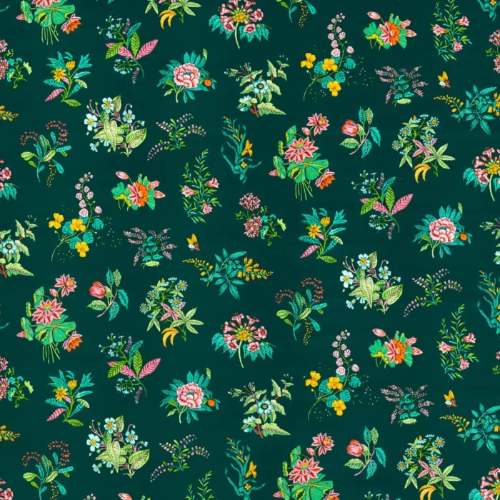 Woodland Floral Fabric - Jade / Malachite / Rose Quartz swatch