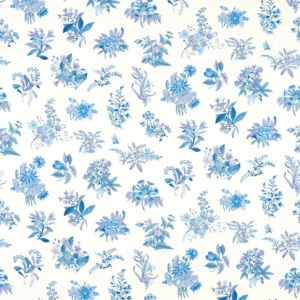 blue botanical cotton fabric from Harlequin