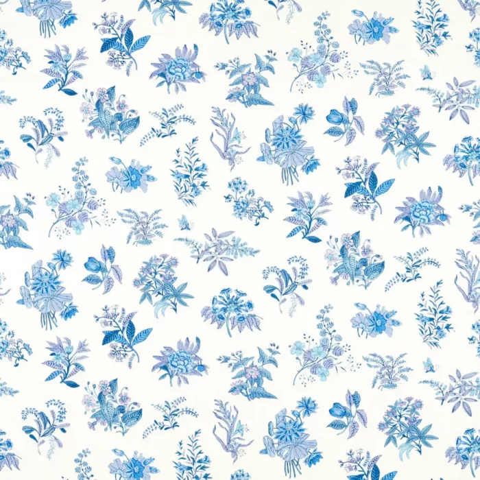 Woodland Floral Fabric - Lapis / Amethyst / Pearl swatch