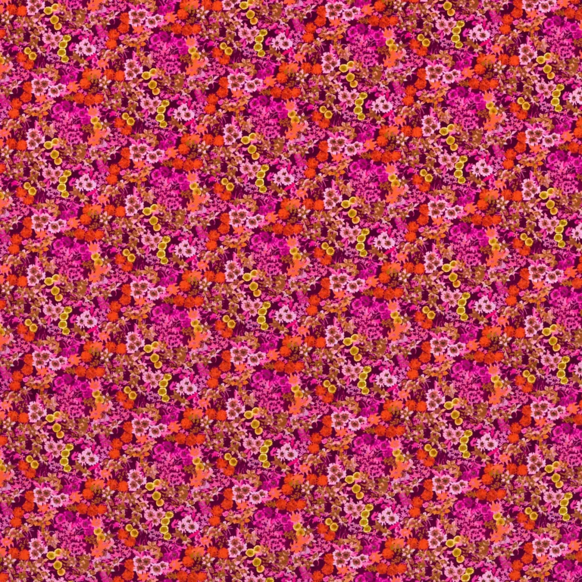 Wildflower Meadow Fabric - Carnelian / Spinel / Amethyst by pink botanical velvet-chenille fabric from Harlequin