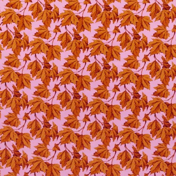orange botanical velvet-chenille fabric from Harlequin