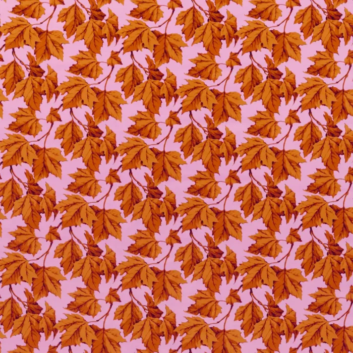 Dappled Leaf Fabric - Amber / Rose swatch