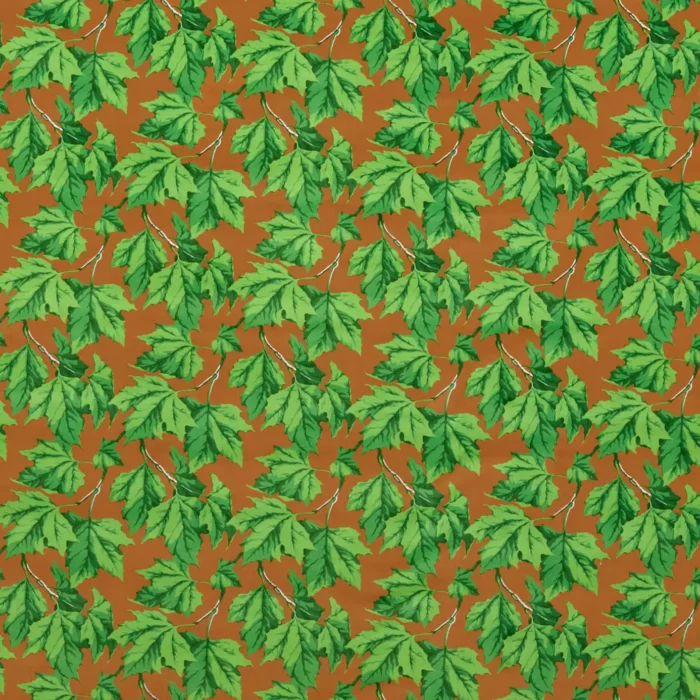 Dappled Leaf Fabric - Emerald / Amber swatch