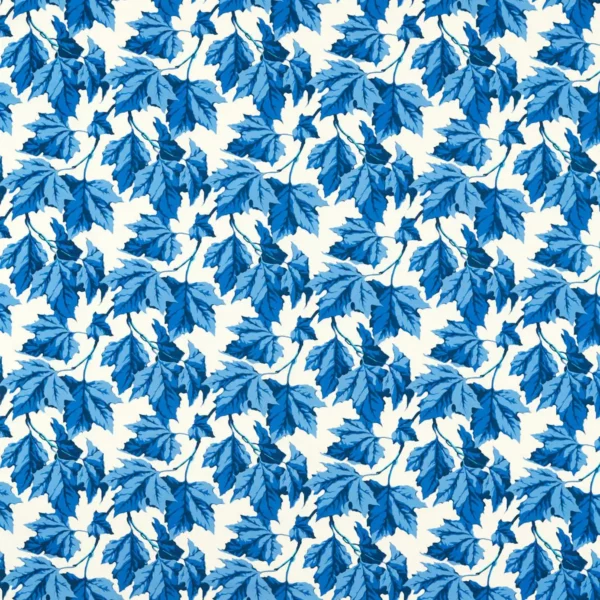 Dappled Leaf Fabric - Lapis by blue botanical cotton fabric from Harlequin