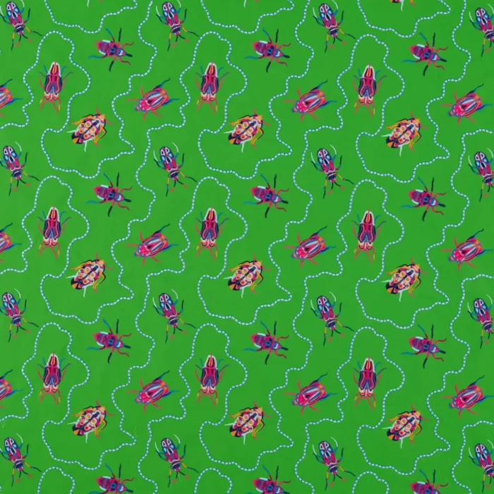 Jewel Beetles Fabric - Emerald swatch