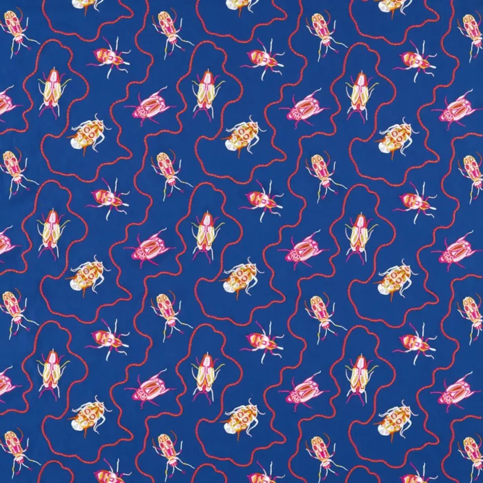 Jewel Beetles Fabric - Lapis swatch