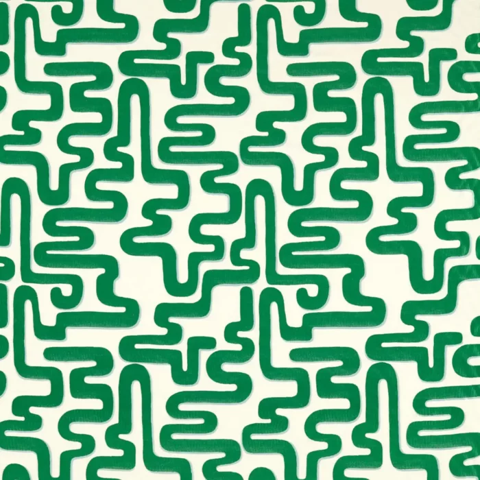 Meander Fabric - Emerald / Aquamarine swatch