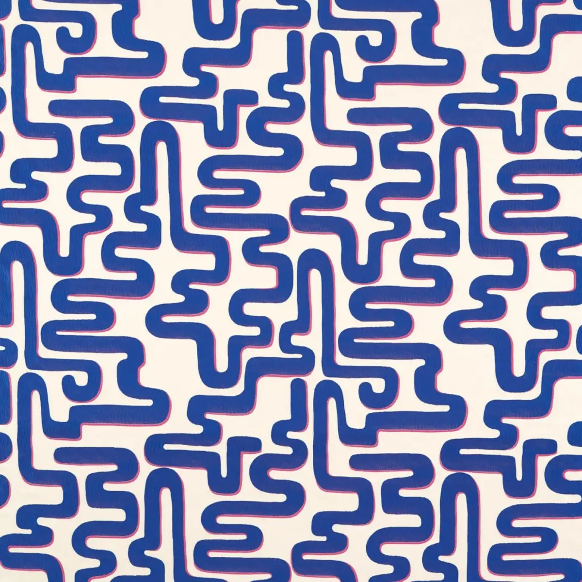 Meander Fabric - Lapis / Spinel by blue misc woven fabric from Harlequin