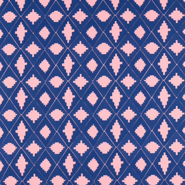 Garden Terrace Fabric - Lapis / Rose swatch
